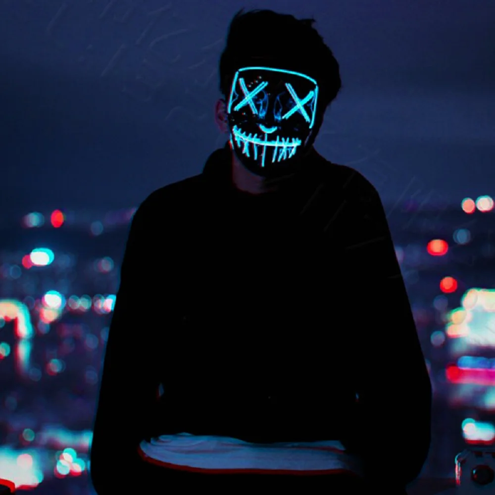 Светодиодные маски для вечевечерние НКИ на Хэллоуин светящийся в темноте Череп