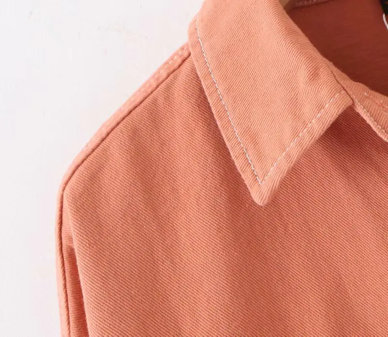 2019 Женская просто однотонная негабаритная джинсовая куртка Женский карман