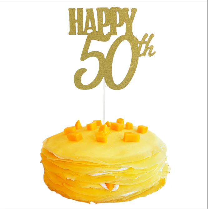 11 Золотой блестящий Топпер для торта от 1 до 60 лет с надписью «Happy Birthday», украшения для торта для любви, семейные вечерние украшения для выпечки - Цвет: 11