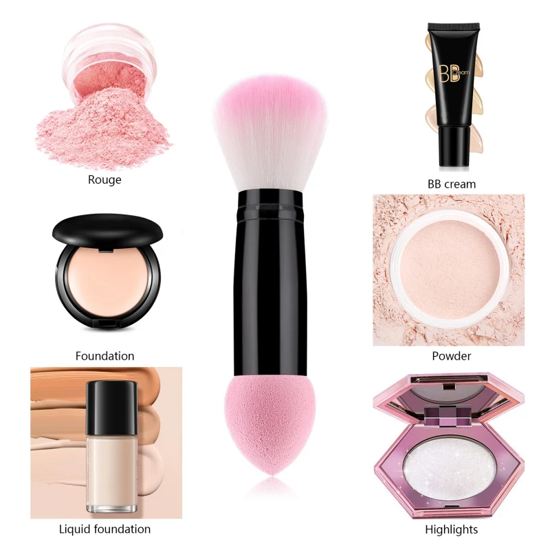 1 шт. профессиональная кисточка для румян нейлоновые кисти макияжа две головки