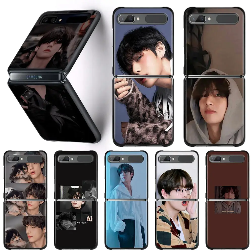 

Korean Star kim-taehyung Phone Case For Samsung Galaxy Z Flip3 5G z flip 3 Balck Cover ZF 3 Hard PC Shell Protective Fundas