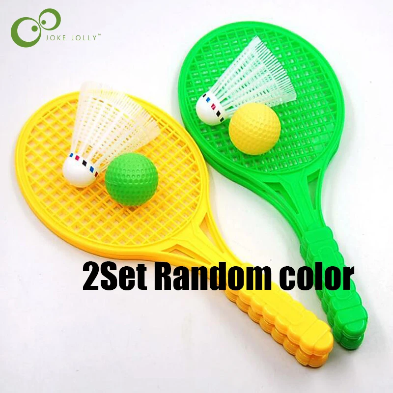 2Set random color 2 комплекта пляжных теннисных ракеток для детей, двойной набор теннисных ракеток для спорта на открытом воздухе, мини ракетка для бадминтона для детей, Пляжная стойка YJN - Цвет: 2Set random color