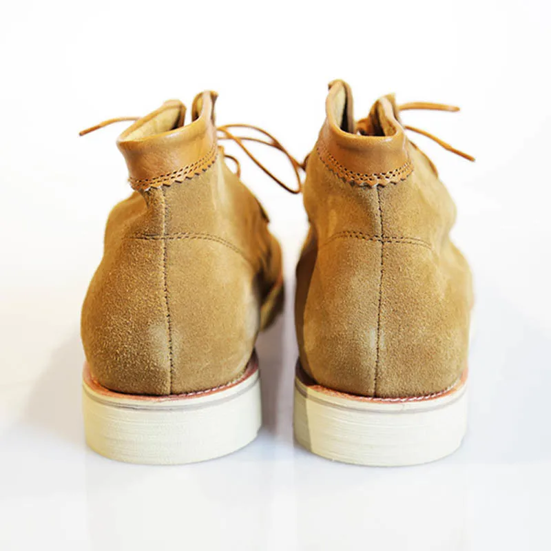 Ботильоны мужские из коровьей замши ручной работы винтажные на шнуровке высокие