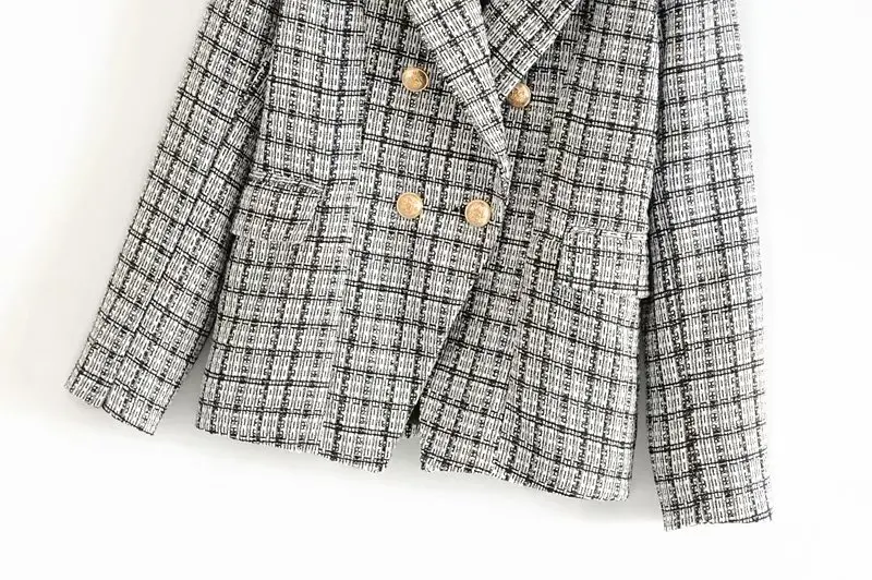 Bella philosophy Women New Double Breasted Blazers Jackets Vintage Zipper Female Tweed Sets Street Wear Suits Casual OL Bottoms