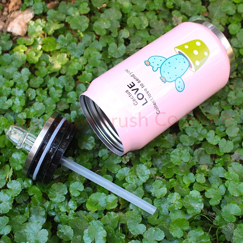 Милая растительная соломинка с узором Термокружка Из Нержавеющей Стали термосы