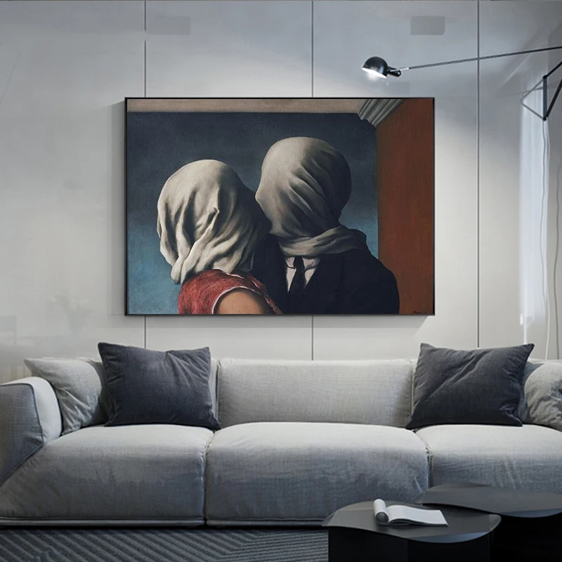 Картины на холсте Rene Magritte The Lover постеры и принты сюрреалистичный холст настенное