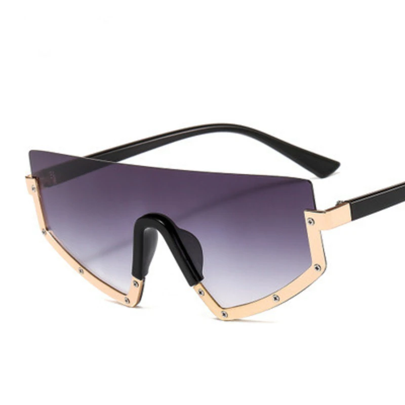 Новые модные негабаритные солнцезащитные очки для женщин 2020 полурамки