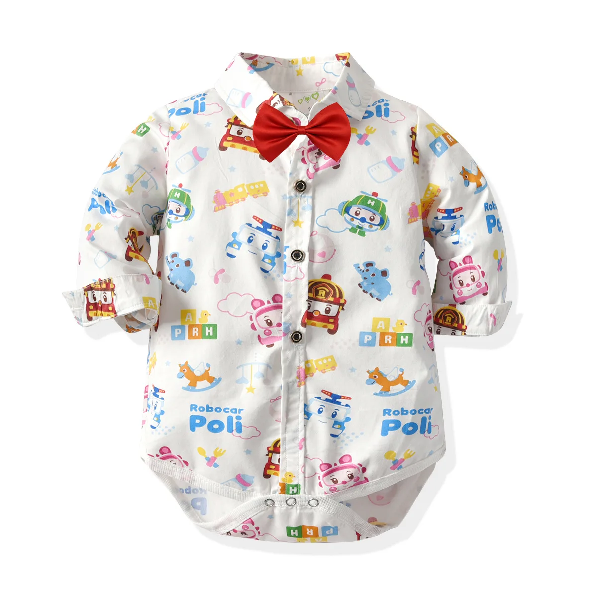 

0-3Y Cartoon Print Newborn Boys Romper Long Sleeve Baby Boy One-piece Bodysuit 100% Cotton Spring Autumn Infant Toddler Clothes
