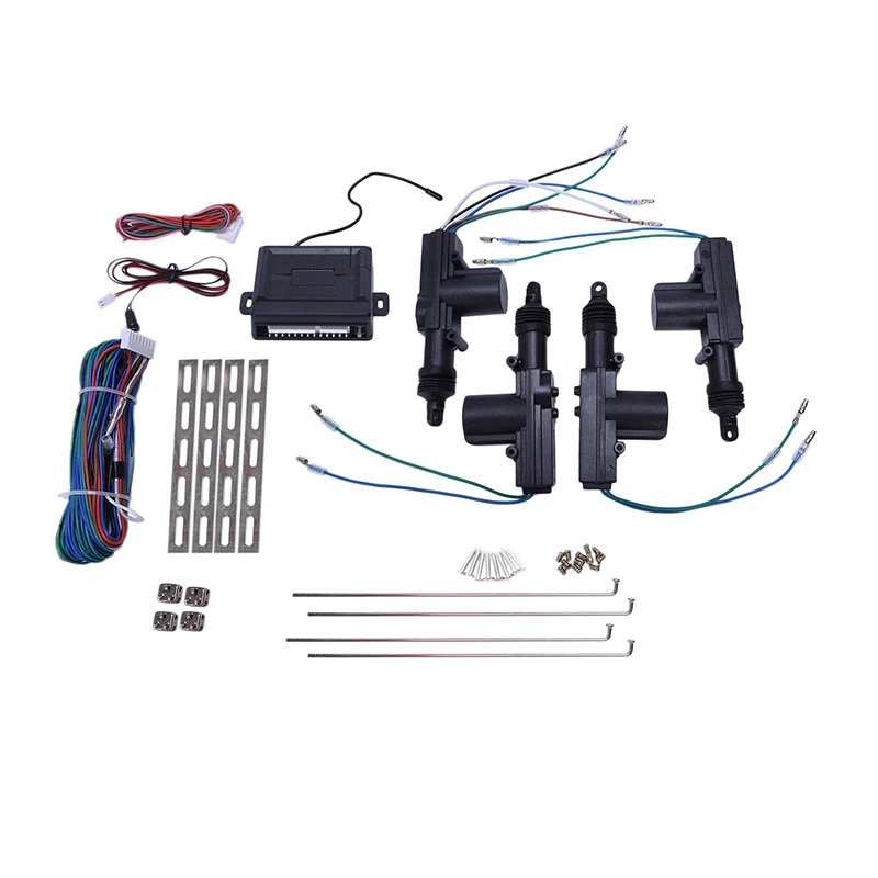 

Power Central Lock System Kit Car Keyless Entry Kit with Actuator - Universal Fits for 2,3,4 Doors Vehicles