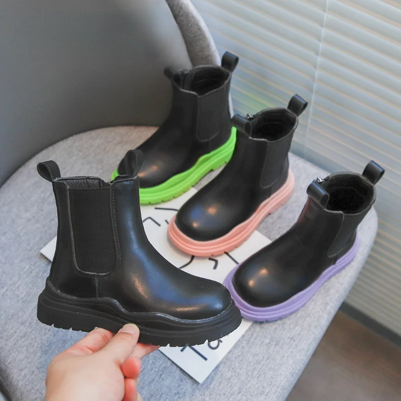 

Children Short Boots 2021 Spring and Autumn New British Style Fashion Girls Martin Boots Smoke Boots Kids Chelsea Boots Girl