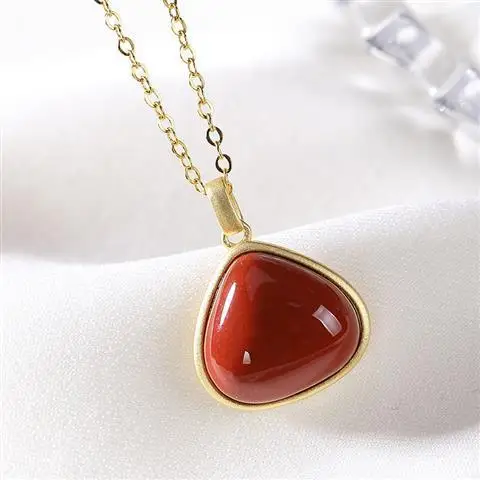 

Qingquan Natural Hetian Jade Green Jade Pendant S925 Sterling Silver Pale Blue Drop-Shaped Jade Necklace Simple Big Name
