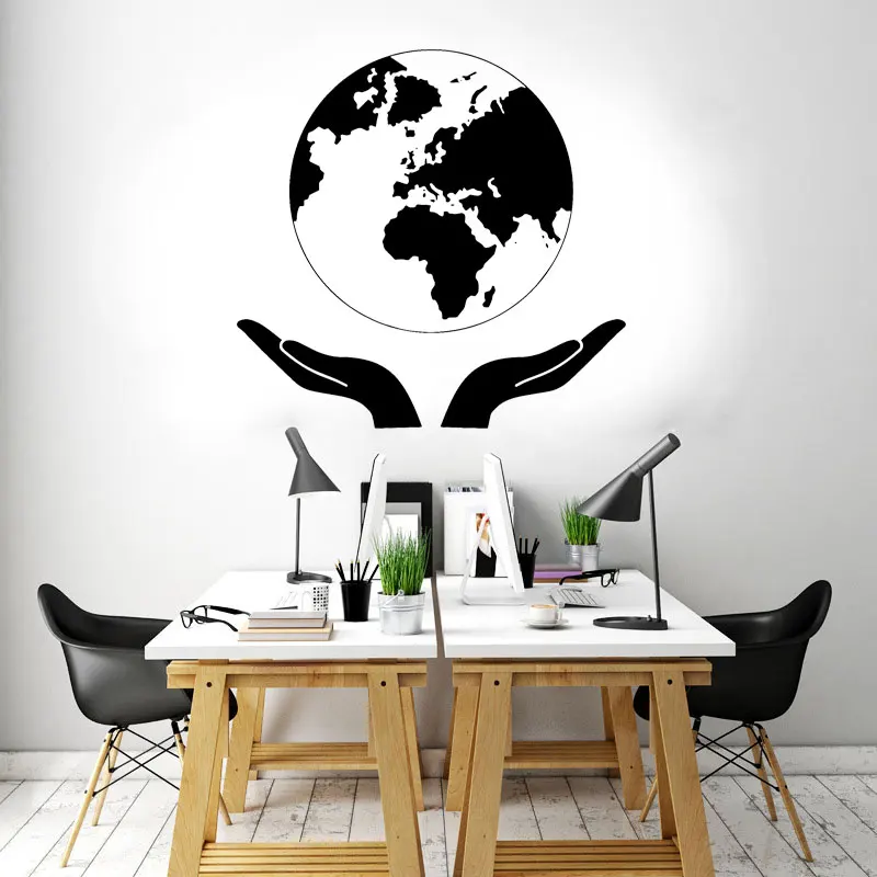 

Guarding The Earth Nature Wall Sticker Globe Map World Map Decal Home Decor Living Room Office Studio Mural Creative Design A525