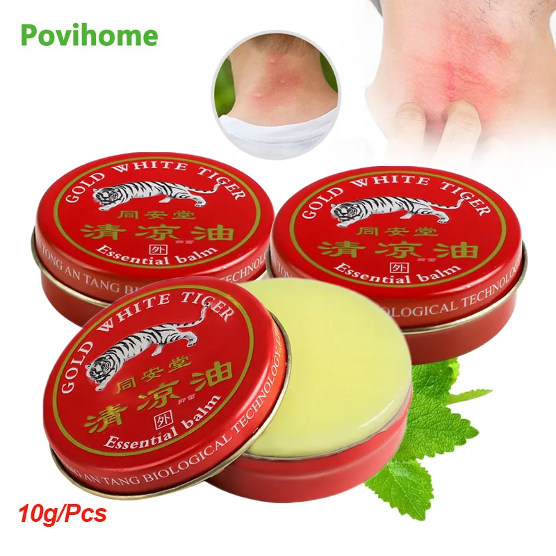 

3Pcs Tiger Balm Cooling Oil Mint Cream Relieve Headache Dizziness Mosquito Bite Anti Itching Ointment Refreshing Massage Plaster
