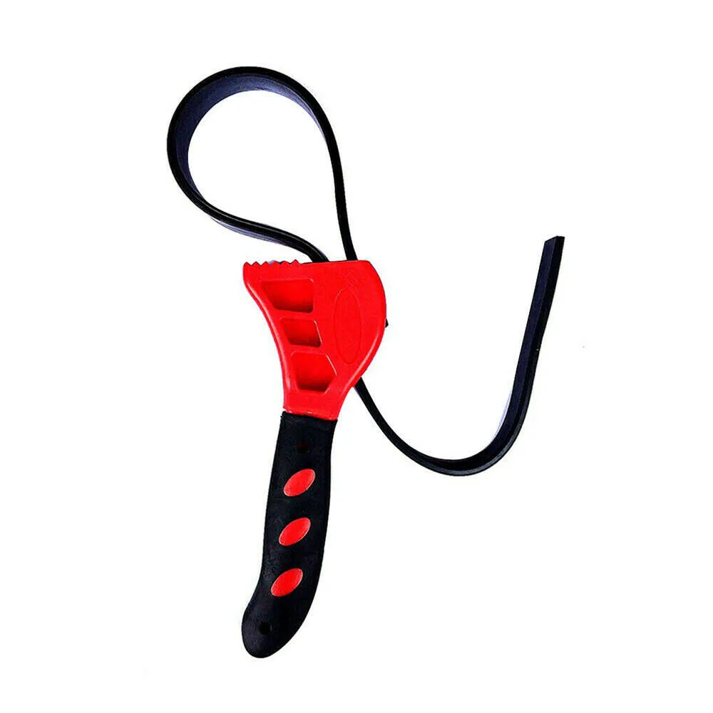 

Adjustable 6in Rubber Strap Wrench Spanner Oil Filter Repair Bottle Opener Tool Rubber+Plastic Car Body Repair Tool