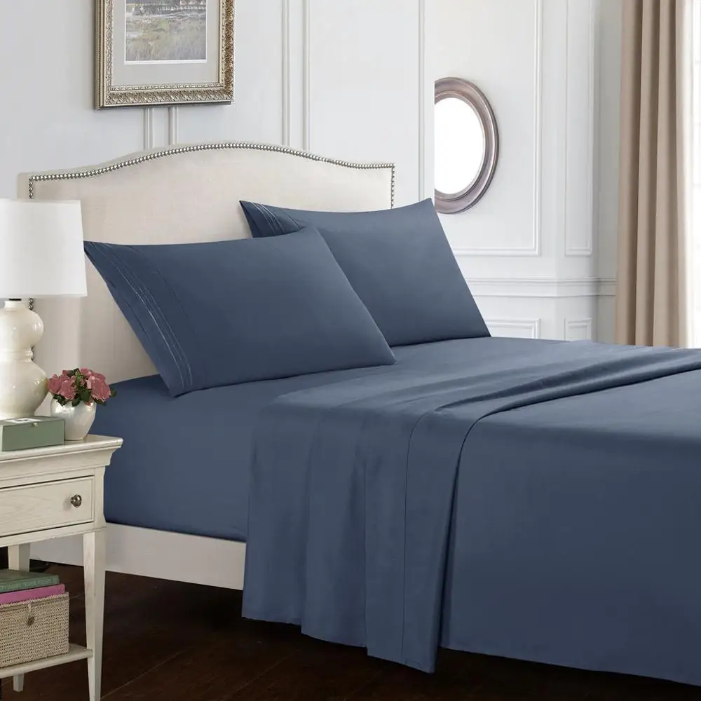 Комплект постельного белья в скандинавском стиле с вышивкой простыня + наволочка