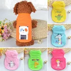 Одежда для домашних животных, тонкий жилет с мультяшным принтом животных, щенков, кошек, летняя одежда для маленьких собак, кошек, йоркширов, рубашки, костюм, товары для домашних животных