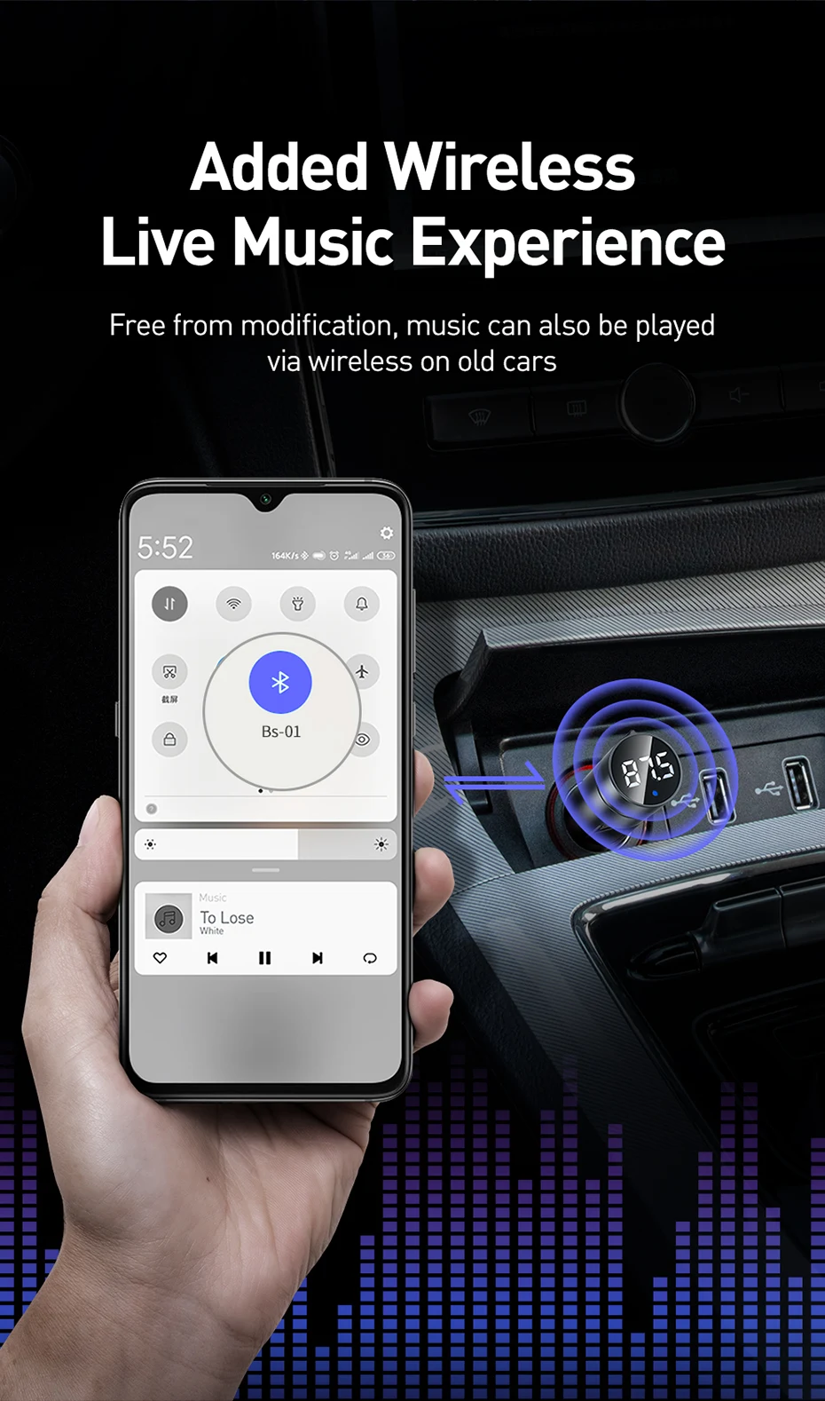 Baseus автомобильное зарядное устройство Bluetooth беспроводной fm-передатчик модулятор 3.1A двойной USB Автомобильное зарядное устройство для мобильного телефона зарядное устройство для iPhone samsung