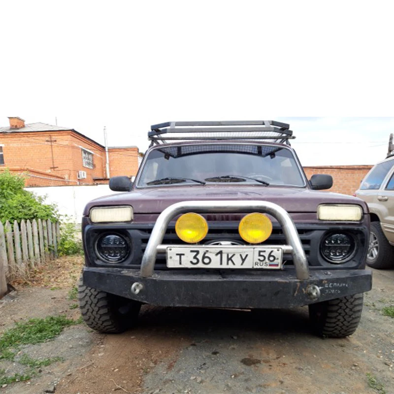 Автомобильная светодиодная фара 80 Вт 7 дюймов 4x4 для внедорожников H4