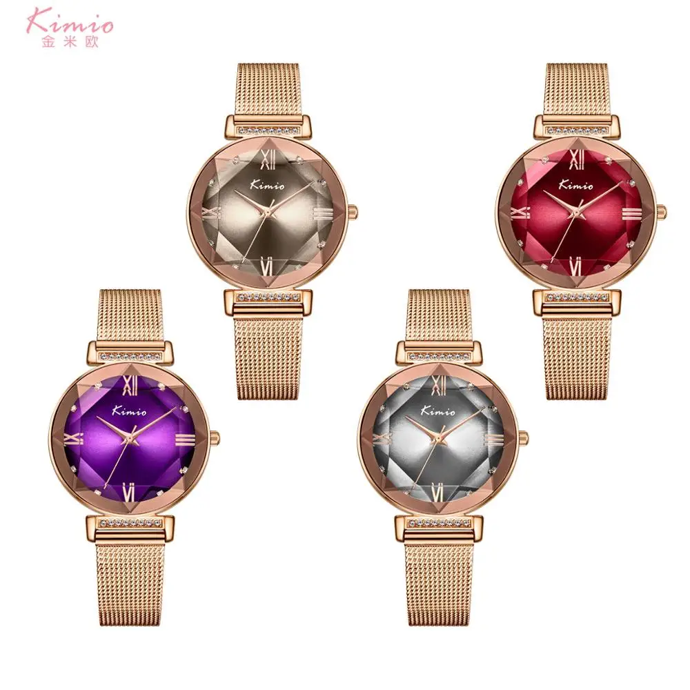 Kimio K6366M Luxury Quartz Wristwatches Style Elegant Fashion Women Watches Case Bracelet Strap relogio feminino Free Shipping