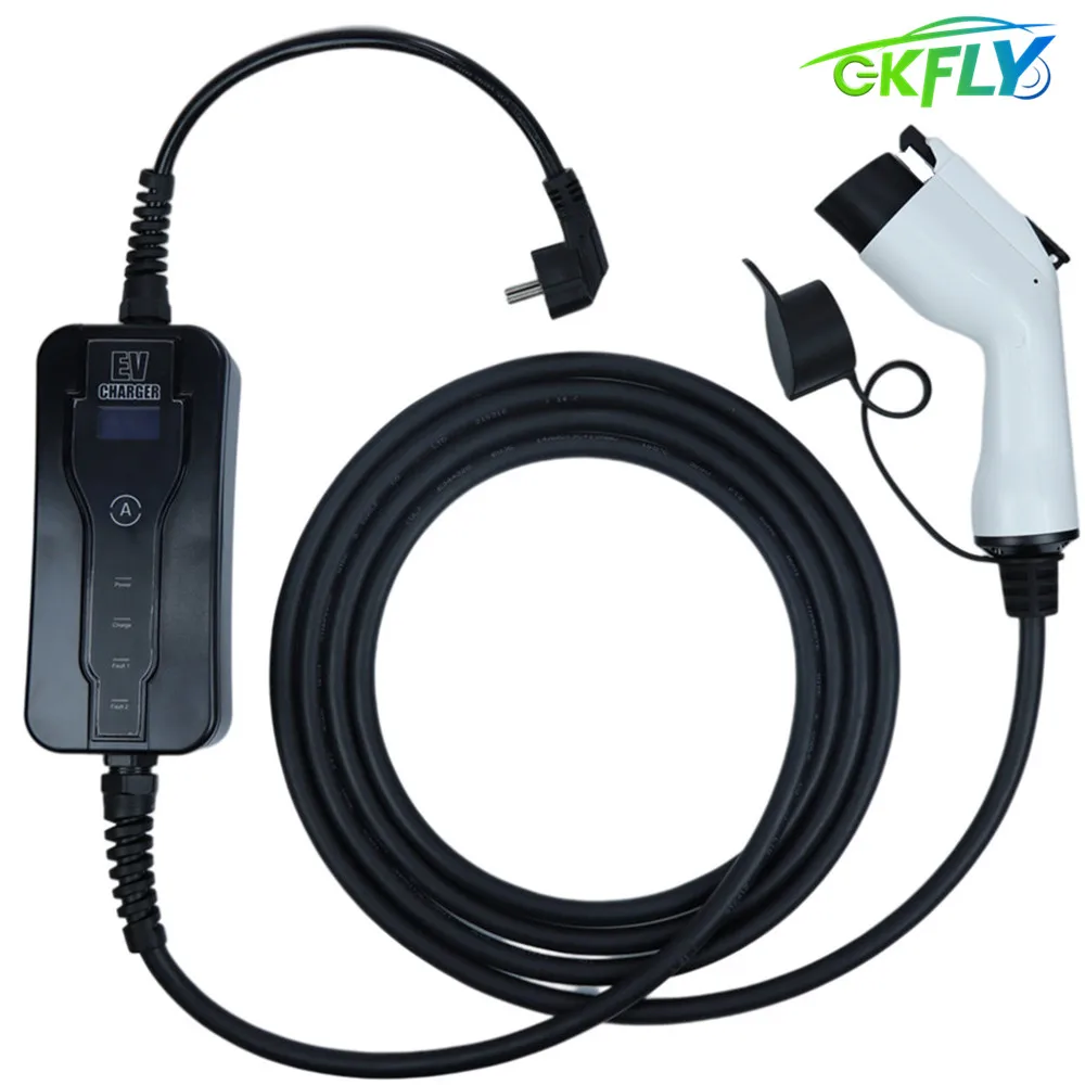 

GKFLY EV Charger J1772 Type 1 EVSE Level 2 5m electric vehicle Portable Adjustable Controlle Electric Car Charging Stations