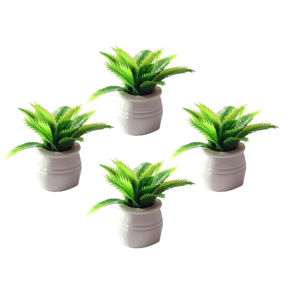 

4Pcs Mini Simulation Potted Plant Ornament Mini Potted Plant Decoration