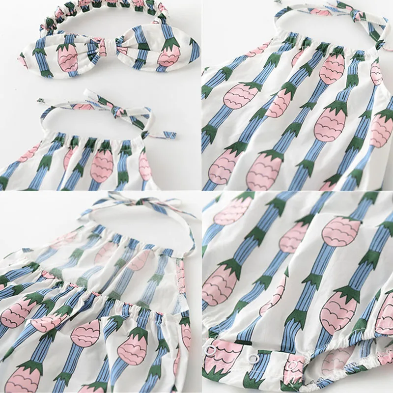 Летняя одежда для маленьких девочек винтажные комбинезоны с цветочным рисунком