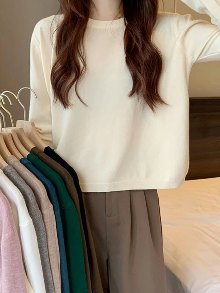 

Bottomed Blouse Women's Spring and Autumn Winter Short Sweater with 2021 New Fashion Niche Sweater Long Sleeve Top