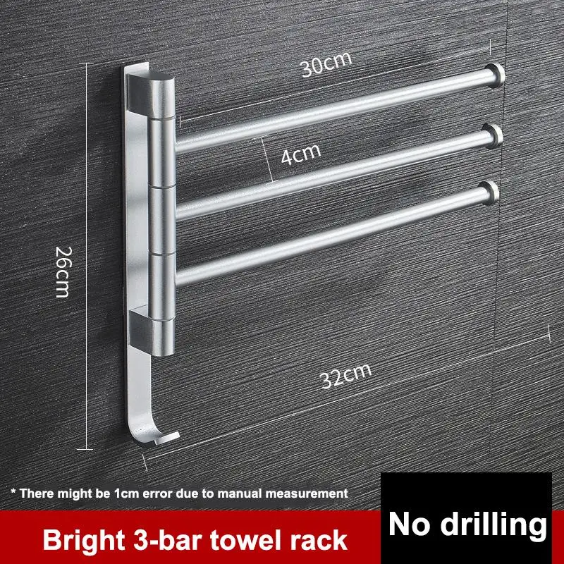 

Wall Mounted Swivel Towel Bar Rack Towel Hanging Holder For Bathroom