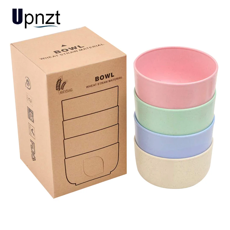 4 шт./компл. миска посуда из пшеничной соломы для защиты окружающей среды домашняя