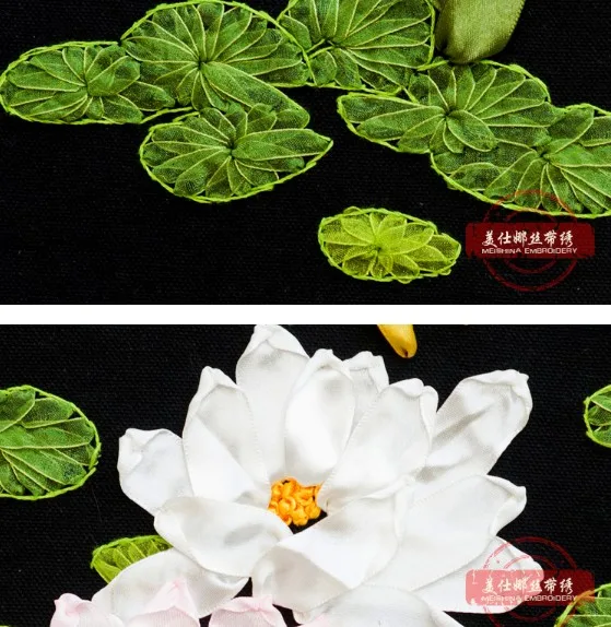 Lotus бутылка с цветами Лента для вышивки наборы рисования ручная вышивка круг