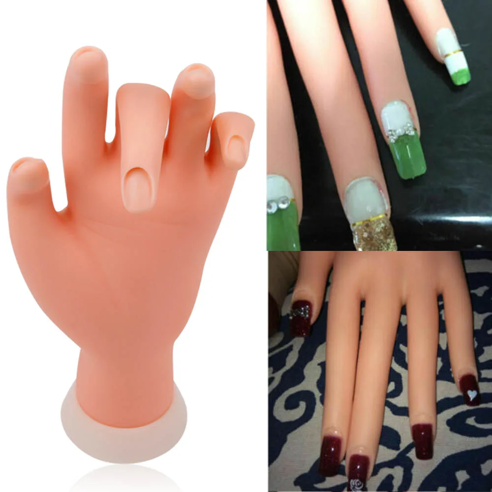 1Pcs Professional New Practice False Model Hand Flexible Holder Adjustable Nail Trainer DIY Nail Art Hand Manicure For Training