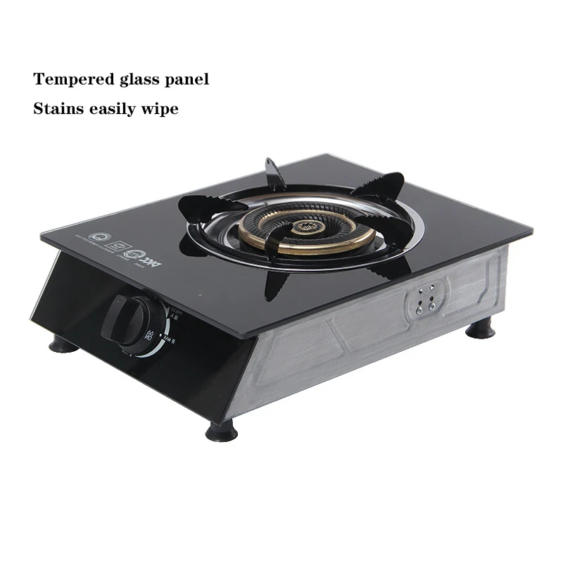

Household Desktop Stainless Steel Tempered Glass Panel Gas Stove Liquefied Gas Stove Countertop Embedded Monocular Stove