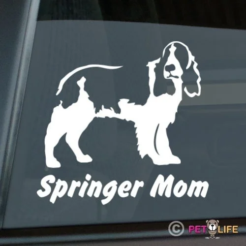 

Наклейка Springer Mom высечка винил-спаниель английская Наклейка на окно