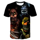 Футболка Fredd Ys Five Nights-для мальчиков и девочек, футболка с ужасом, Детская футболка с 3D принтом, одежда Fnaf, летняя футболка 2021