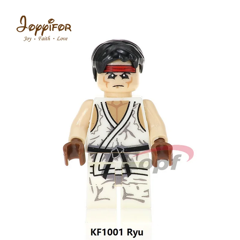 16 шт./компл. уличные бои Ryu Ken Chun Li King of Fightersing Мини фигурки строительные блоки кирпичи игрушки для детей - Цвет: Шоколад