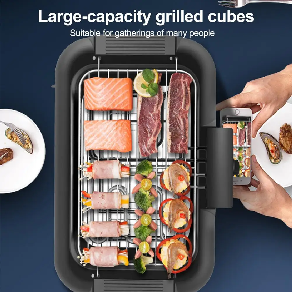 smokeless electric pan grill bbq stove non stick electric griddle barbecue portable barbecue machine for home outdoor picnic free global shipping