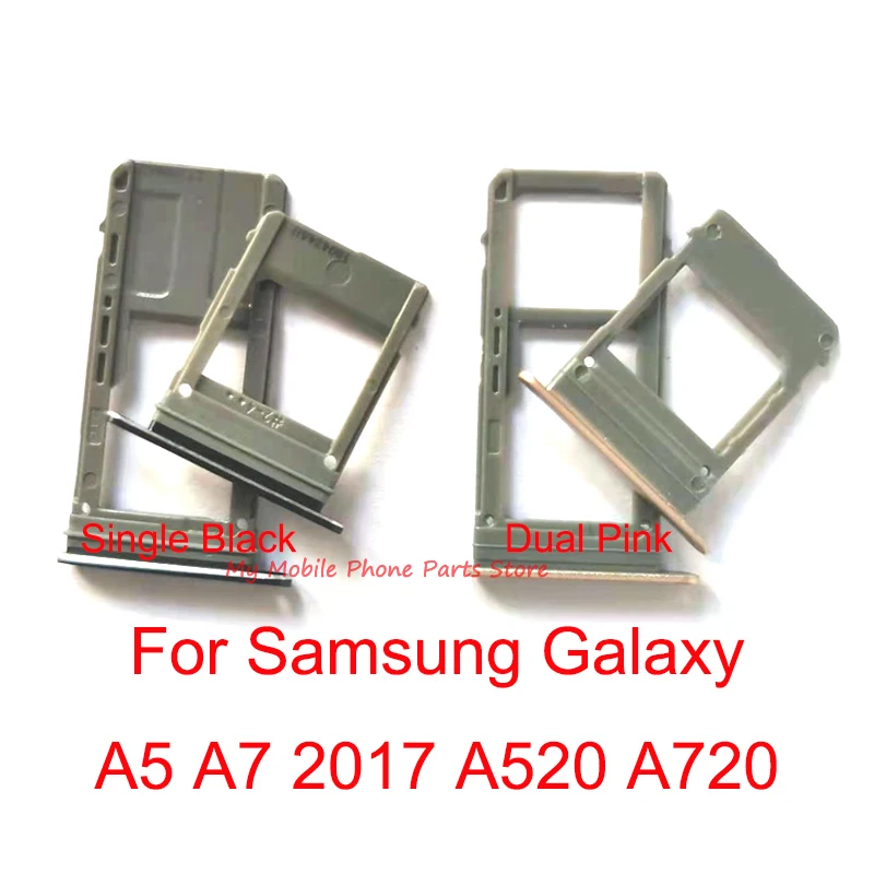

10 комплектов лоток для двух Sim-карт, держатель лотка для Samsung Galaxy A5 A7 A520 A720 2017 SD Sim лоток держатель слот, запасные части