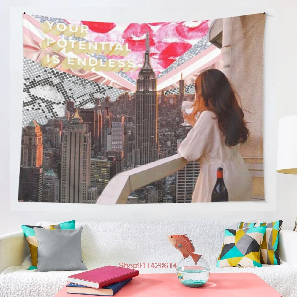 Потенциальный потенциал-бесконечное Гобеленовое покрывало занавеска одеяло