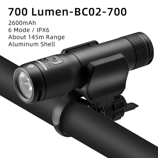BC02-700C ROCKBROS Велосипед Свет водонепроницаемый Led Внешний аккумулятор USB Аккумуляторная Сменный Аккумулятор 700 Люмен 2600mAh - Цвет: BC02-700C