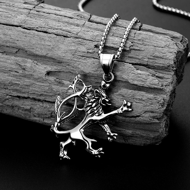 2022 модные трендовые Подвески в виде льва из нержавеющей стали и мужские ожерелья