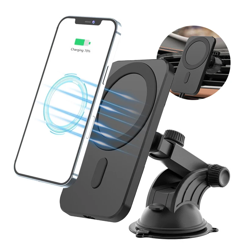 

15W Magnetic Wireless Car Charger Mobile Phone Holder For iPhone 12/12 Pro Max 12 Pro 12 Mini Xiaomi Huawei Qi Fast Charging