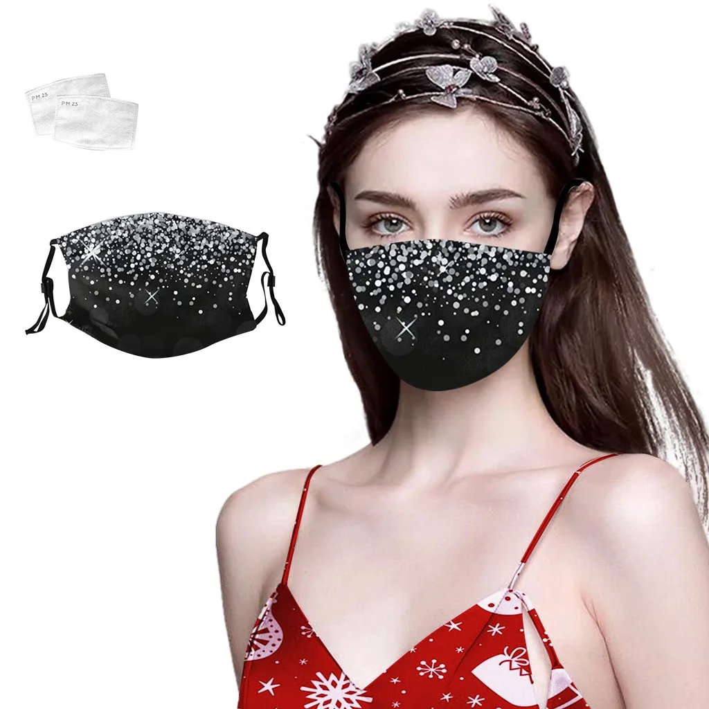 Многоразовая хлопковая маска для лица модная с блестящими бриллиантами унисекс