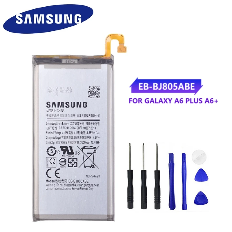 Оригинальная Аккумуляторная батарея для телефона Samsung Galaxy A6 Plus + A6Plus A605 J6 J6Plus J805 3500