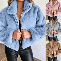 jacket popular solid color all match coat women lady coat lapel for party