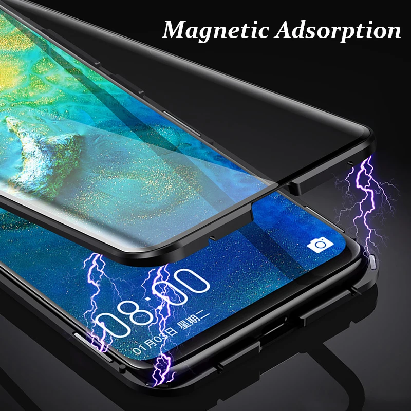 Полностью Магнитный чехол для телефона Huawei P30 NOVA 5 Pro Mate 20x P20 двухсторонний