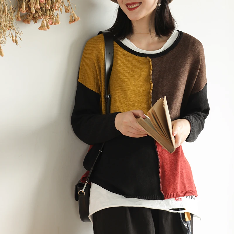 Осенне-зимний свитер женские вязаные модные пуловеры 2019 новые топы с круглым