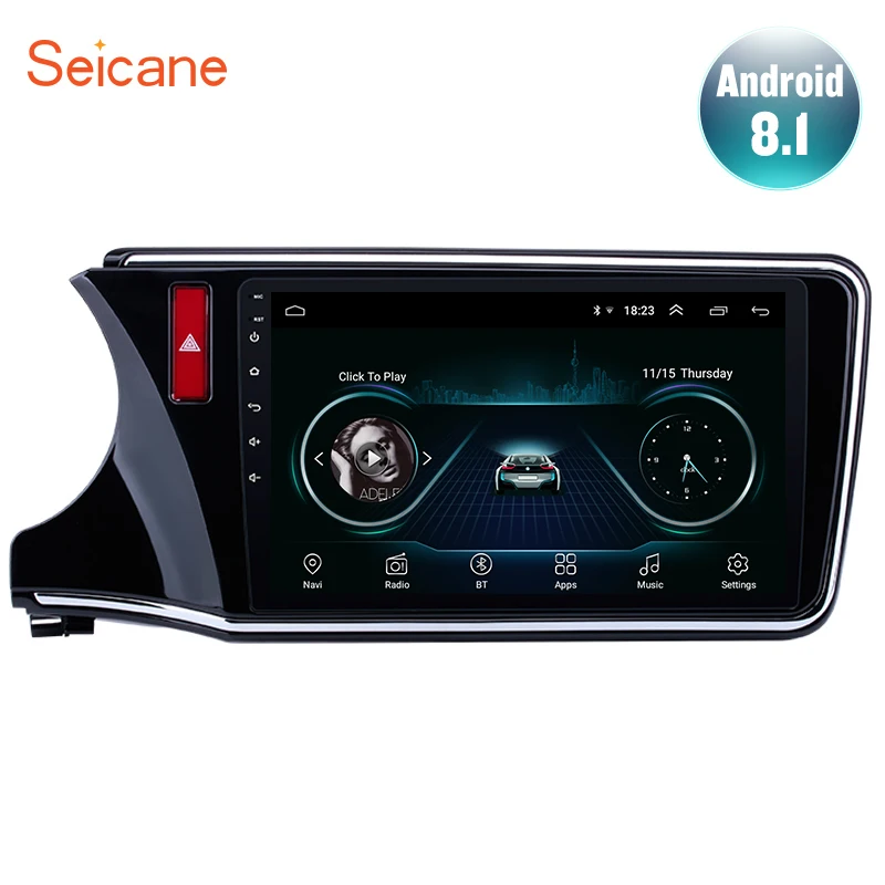 Seicane для Honda CITY левый руль 2Din Android 8,1 10," gps Автомобильный Радио аудио стерео Мультимедийный Плеер
