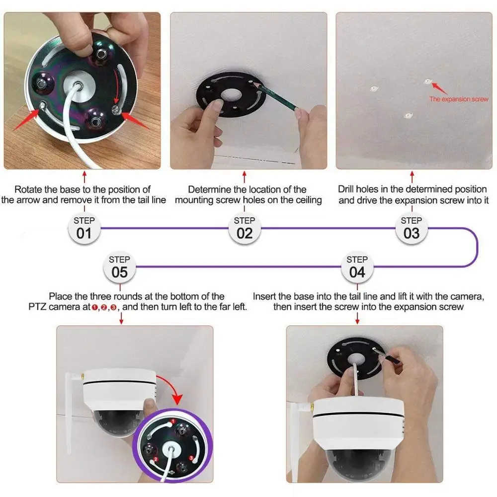 Купольная камера YUNSYE 1080P 5 МП Wi Fi беспроводная антисаботажная IP купольная системы