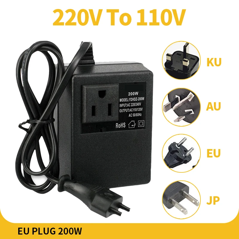 200 Вт преобразователь напряжения трансформатор понижающий 220 В до 110 переменного