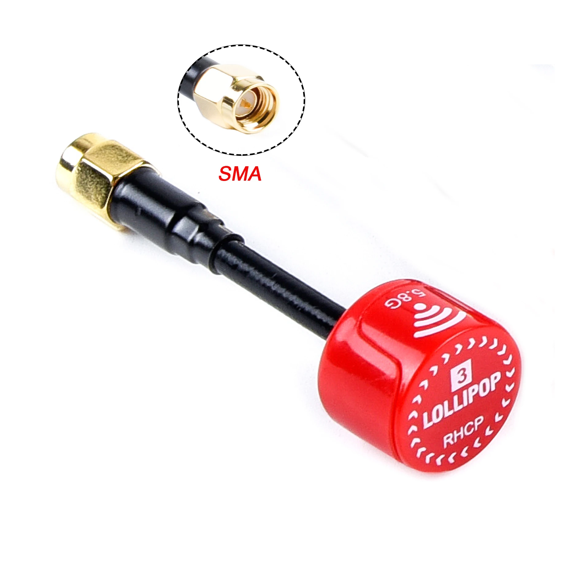 Lollipop SMA Red Пагода 2/леденец/BlackSheep/Stubby 5,8 ГГц FPV антенна SMA/RP-SMA/MMCX/UFL Разъем для RC FPV гоночный Дрон Квадрокоптер - Цвет: Lollipop SMA Red